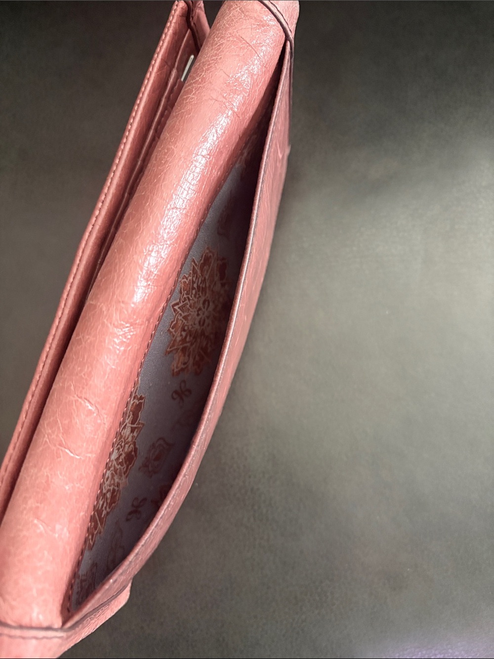 HOBO Pink Leather Fold-Over Clutch Wallet - Women - Picture 11 of 15